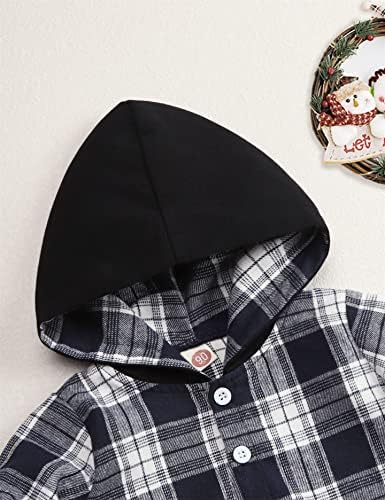 Toddler Boy Plaid Hoodie Sweatpants Set