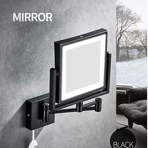 DEIHGE Wall-Mounted Makeup Mirror with LED Lighting 360-Degree Swivel