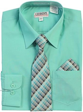 Gioberti Boys Long Sleeve Dress Shirt and Tie Set