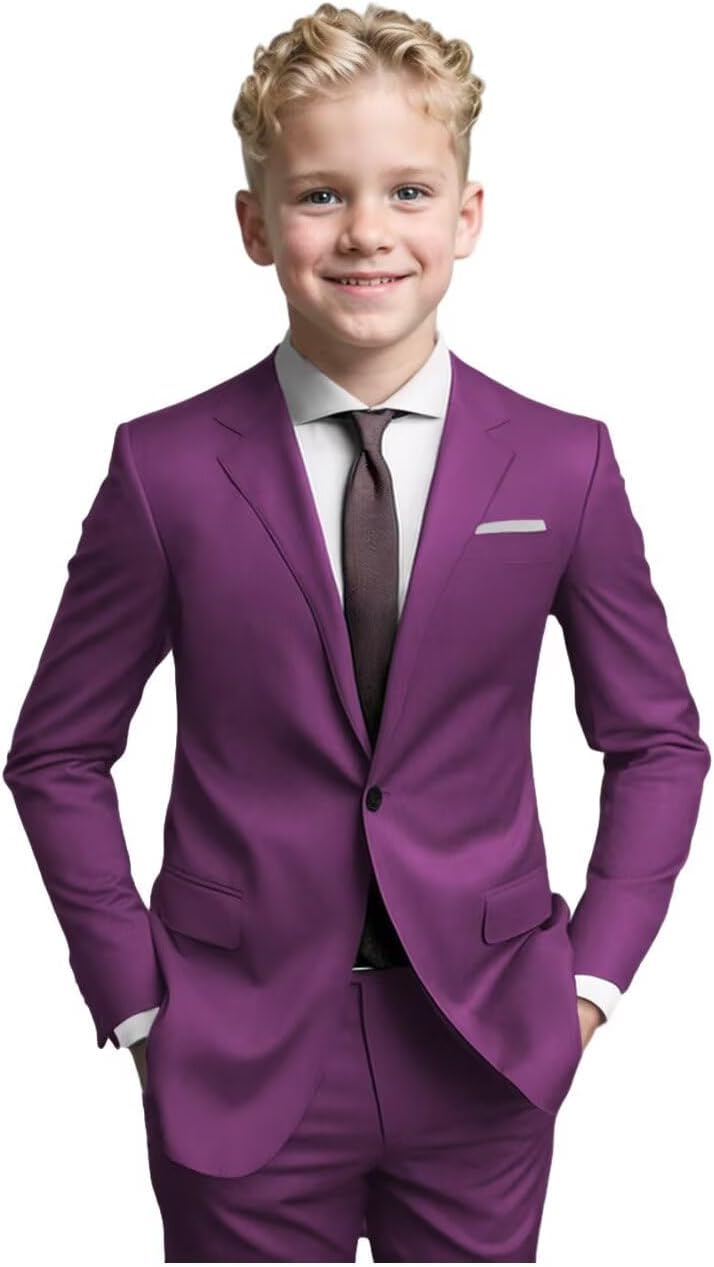 Boys Slim Fit Communion Suit Blazer Pants Set