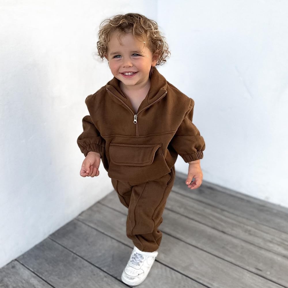 Thick Fleece Tracksuit Set for Kids Trusted for Warmness