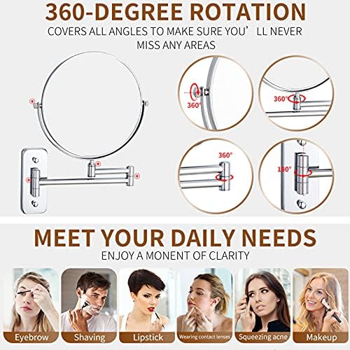 Double-Sided Makeup Mirror with 360-Degree Swivel