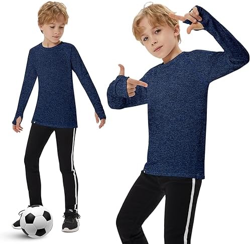 Soneven Youth Boys Girls Thermal Compression Shirt