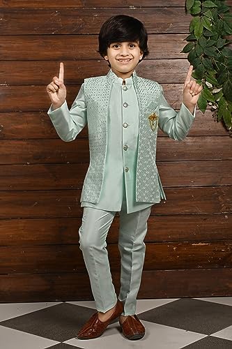 AHHAAAA Kids Bohemian Kurta Set - Ethnic Silk Blend Traditional wear for Boys