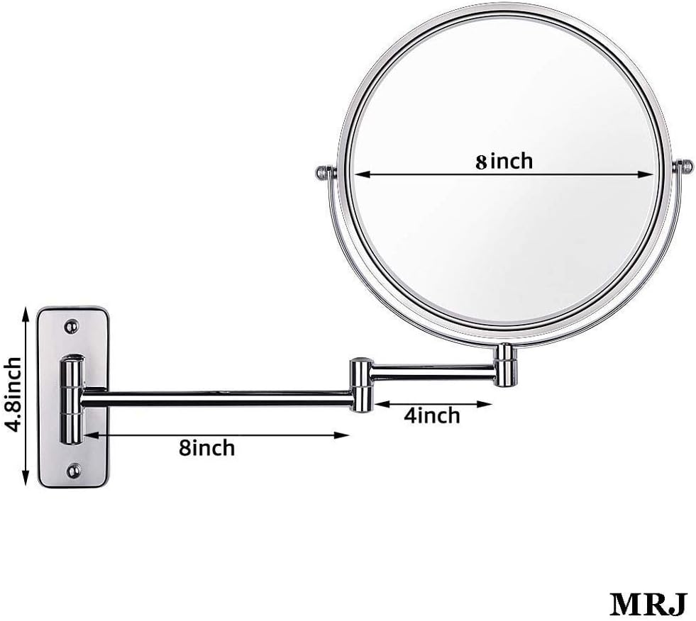 3x Magnifying Wall Makeup Mirror Antique Bronze