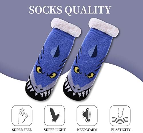 SDBING Kids Fuzzy Slipper Socks Boys Girls