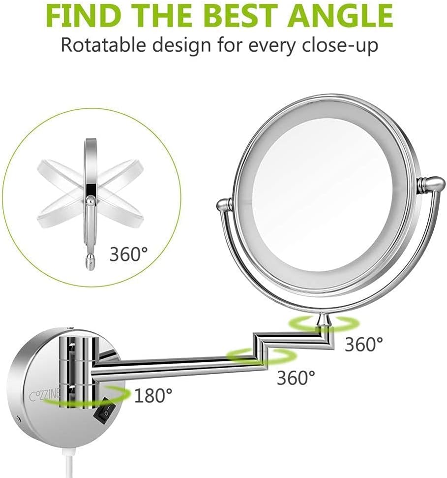 Gold 3X Magnification Makeup Vanity Mirror