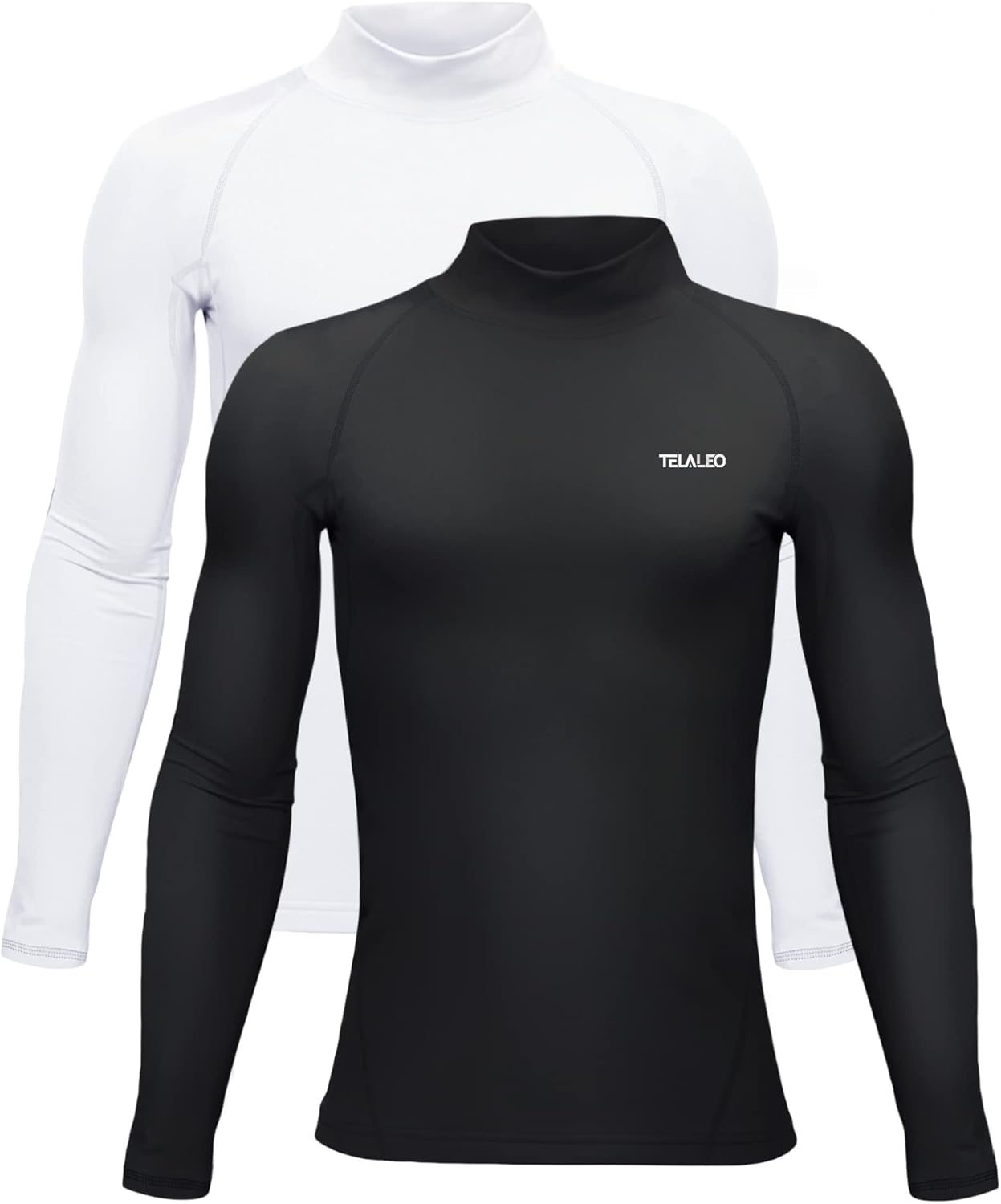 Youth Thermal Compression Shirt Fleece Lined Turtle Neck Active Base Layer 1