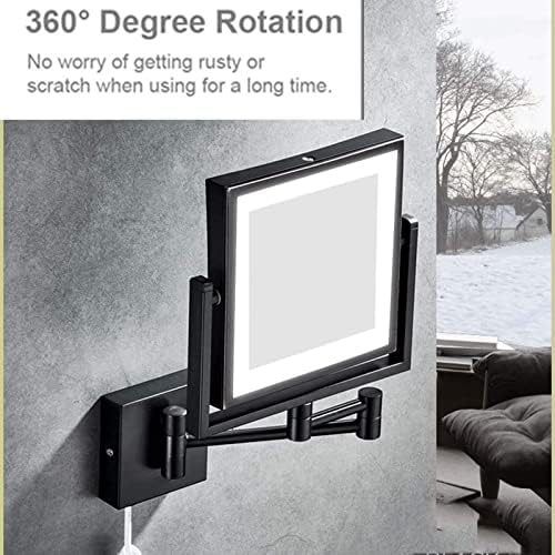 8 Inch LED Wall Mounted Makeup Mirror with 3X Magnification