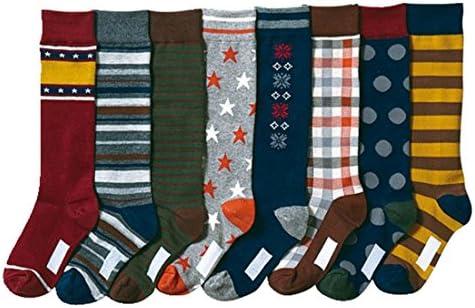 Boys Cute Thick Athletic Knee High Socks 8 Pairs