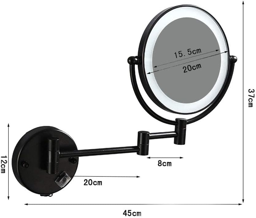 FUDGIO LED Lighted Wall Mount Makeup Mirror