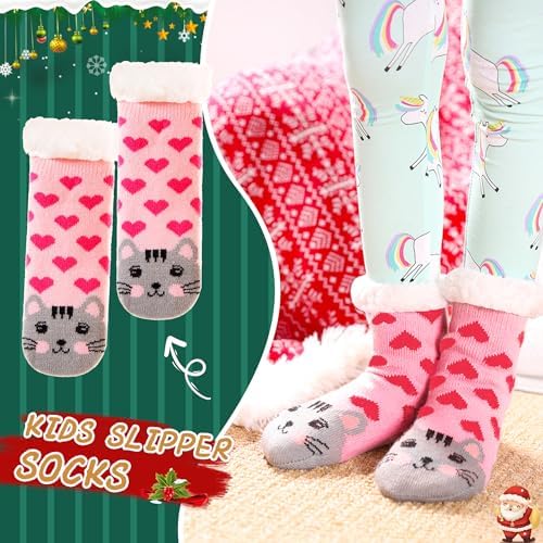 SeeyAN Warm Fuzzy Slipper Socks for Kids
