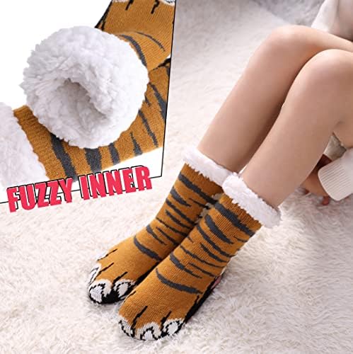 MQELONG Kids Fuzzy Socks Boys Girls Cozy Winter Slipper Socks