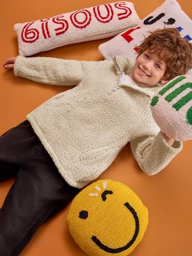 Haloumoning Boys Warm Cozy Fleece Sherpa Jacket for Kids 5-14 Years