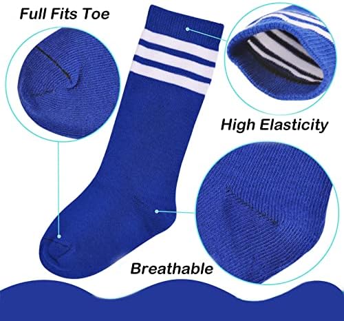 American Trends Kids Soccer Socks Knee High Striped Cotton