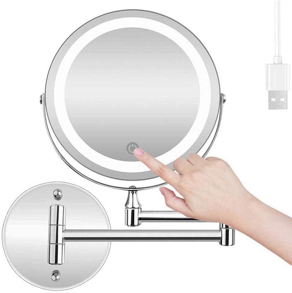 FUDGIO makeup mirror with 10x magnification and swivel rotation