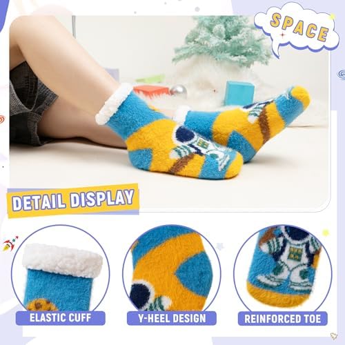 Kids Boys Fuzzy Slipper Socks Winter