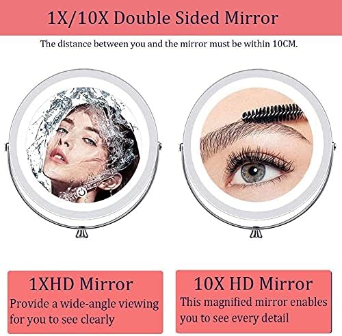 FUDGIO makeup mirror with 10x magnification and swivel rotation