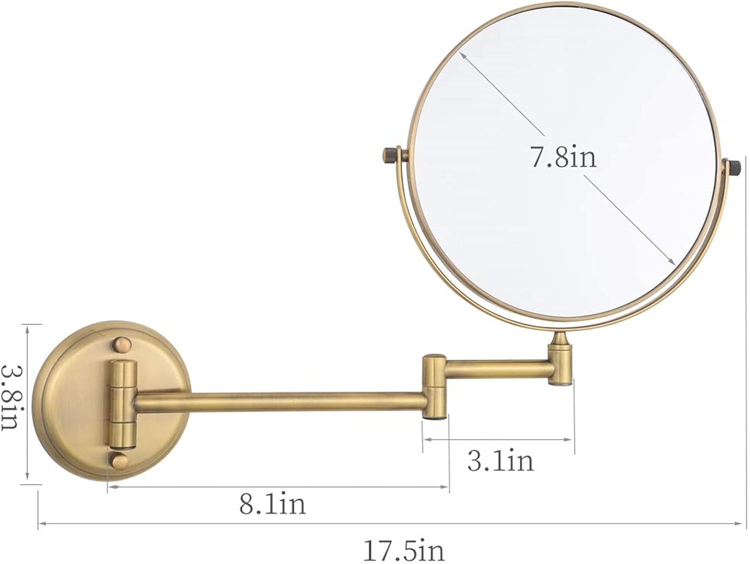 Double-Sided Makeup Mirror 8 inch