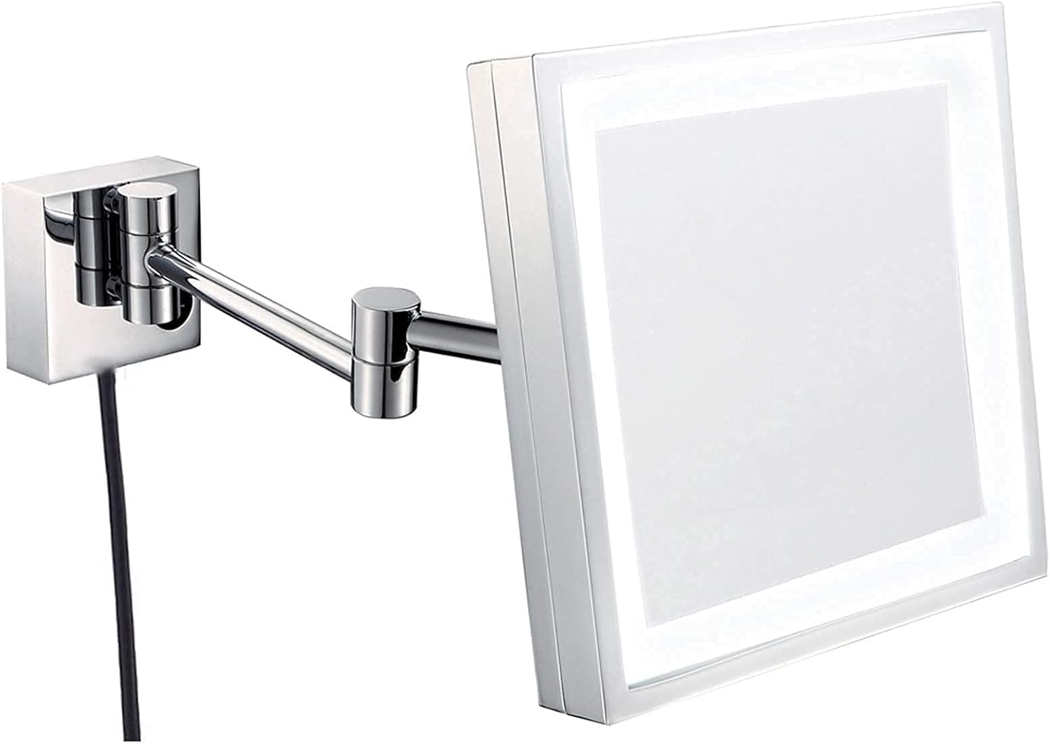 DEIHGE 8-inch LED Magnifying Mirror Wall-Mounted 360 Rotation Shaving Makeup
