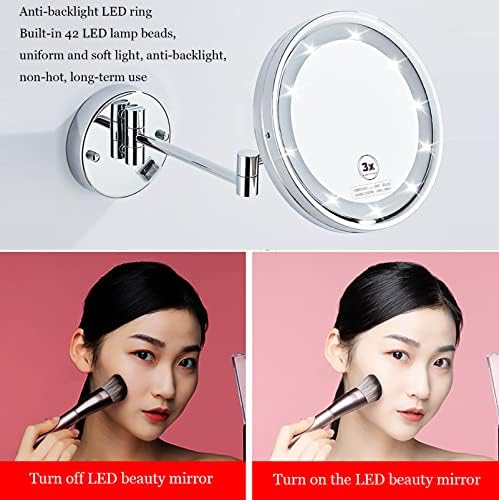 1 Set Crystal Hair Comb and Makeup Mirror Kit