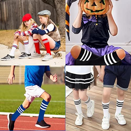 American Trends Kids Soccer Socks Knee High Striped Cotton