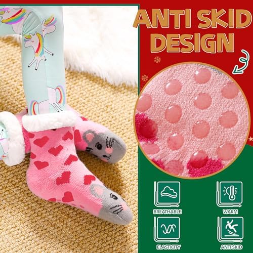 SeeyAN Warm Fuzzy Slipper Socks for Kids