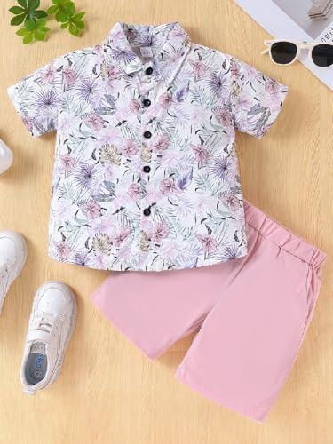 HSOXLQF Toddler Boy Clothes - Summer Hawaiian Shirts Shorts