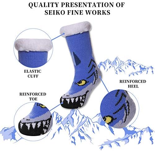SDBING Kids Fuzzy Slipper Socks Boys Girls