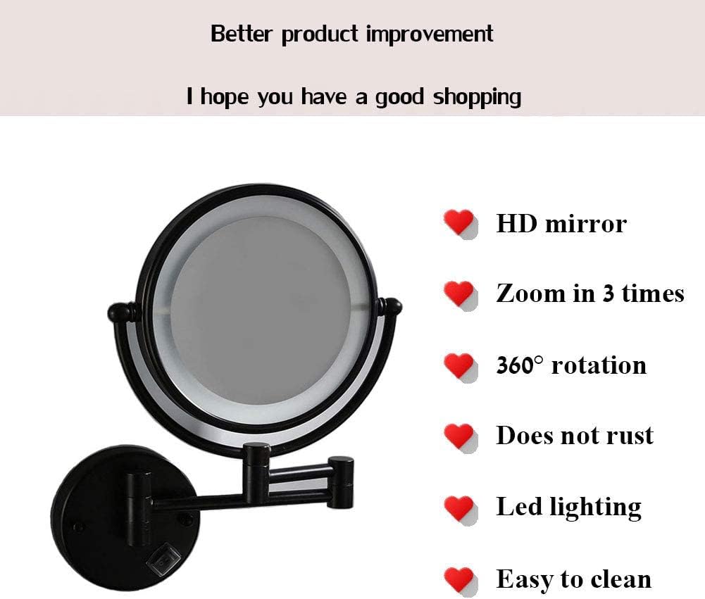 FUDGIO LED Lighted Wall Mount Makeup Mirror