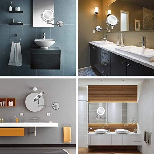 LCARY 5x Magnification Wall-Mounted Makeup Mirror