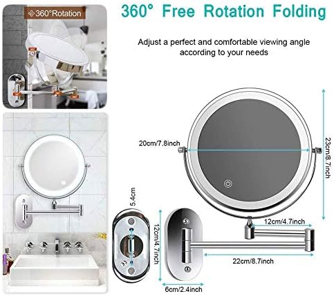 7x Magnification Double-Sided Wall-Mounted Makeup Mirror