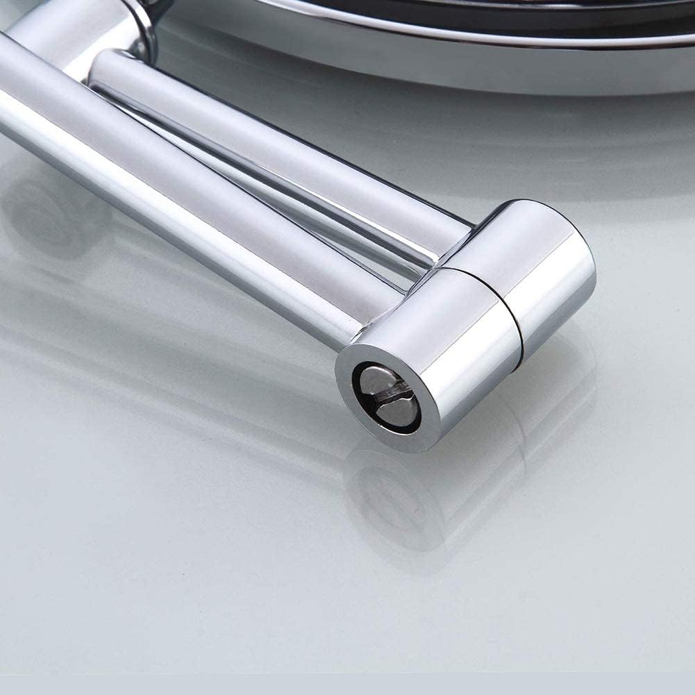 3X Magnifying Wall-Mounted Makeup Mirror Adjustable 360 Titanium 8-inch
