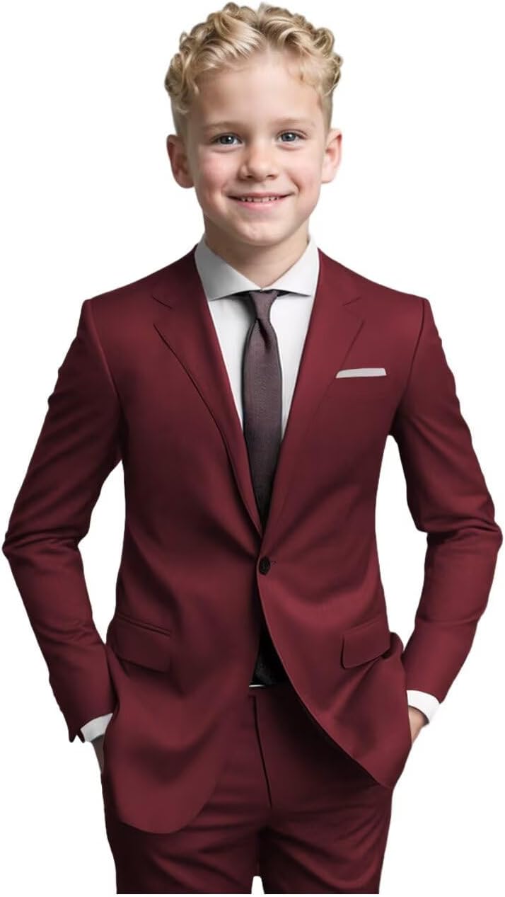 Boys Slim Fit Communion Suit Blazer Pants Set