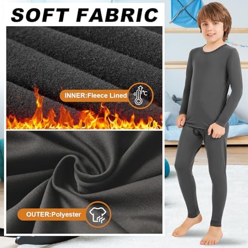 Set of 2 Cozy Thermal Pajamas for Boys