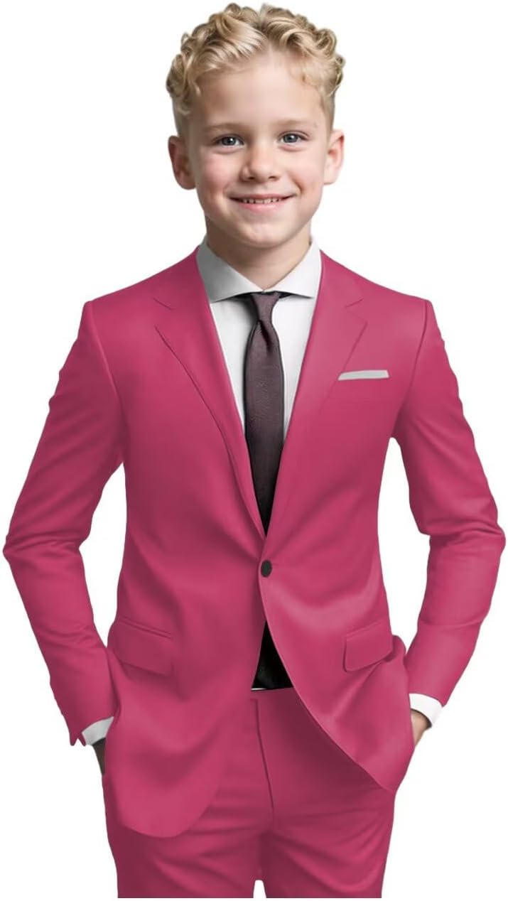 Boys Slim Fit Communion Suit Blazer Pants Set