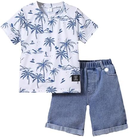 Toddler Girlgrafic Print T-Shirt Short Shorts Set for Summer