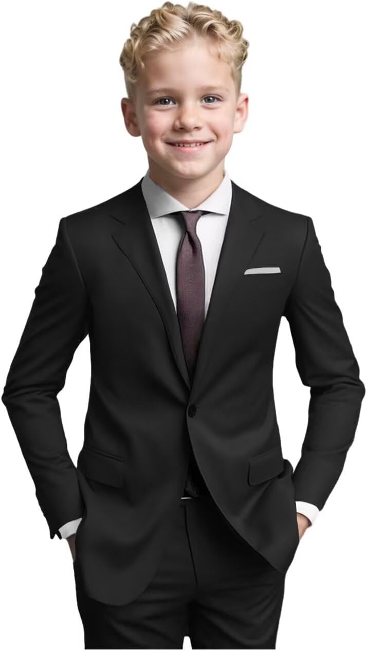 Boys Slim Fit Communion Suit Blazer Pants Set