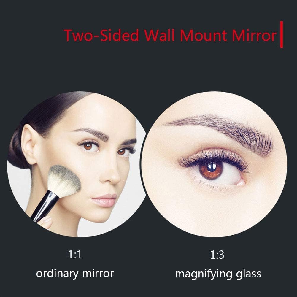 FUDGIO LED Wall Mounted Makeup Mirror 3X Magnification