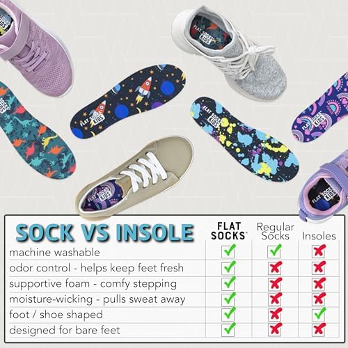 No Slip No Stink No Hassle Flat Socks for Kids