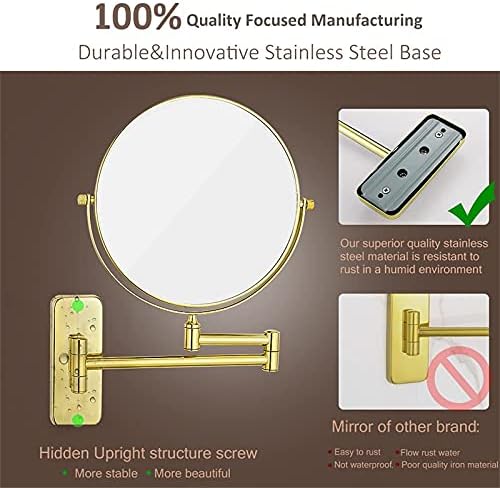 NOVOCE Makeup Mirror 8 Inch Adjustable 3X Foldable Wall Mount