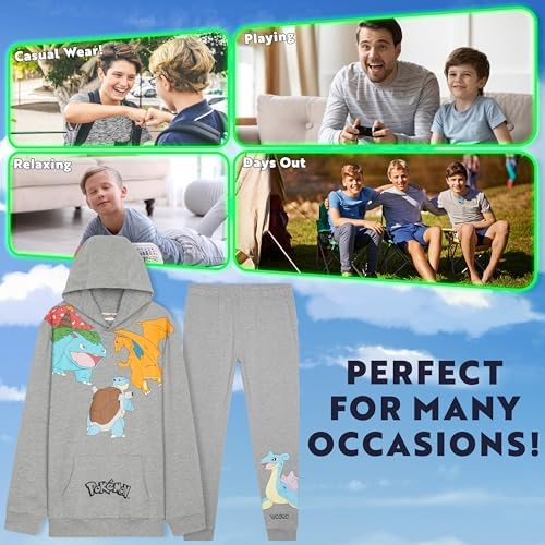 Pokemon Boys Tracksuit Set - Cozy Hoodie and Joggers