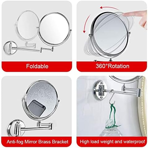 Double-Sided Makeup Mirror 8-Inch Vanity with 10x Magnification