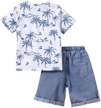 Toddler Girlgrafic Print T-Shirt Short Shorts Set for Summer