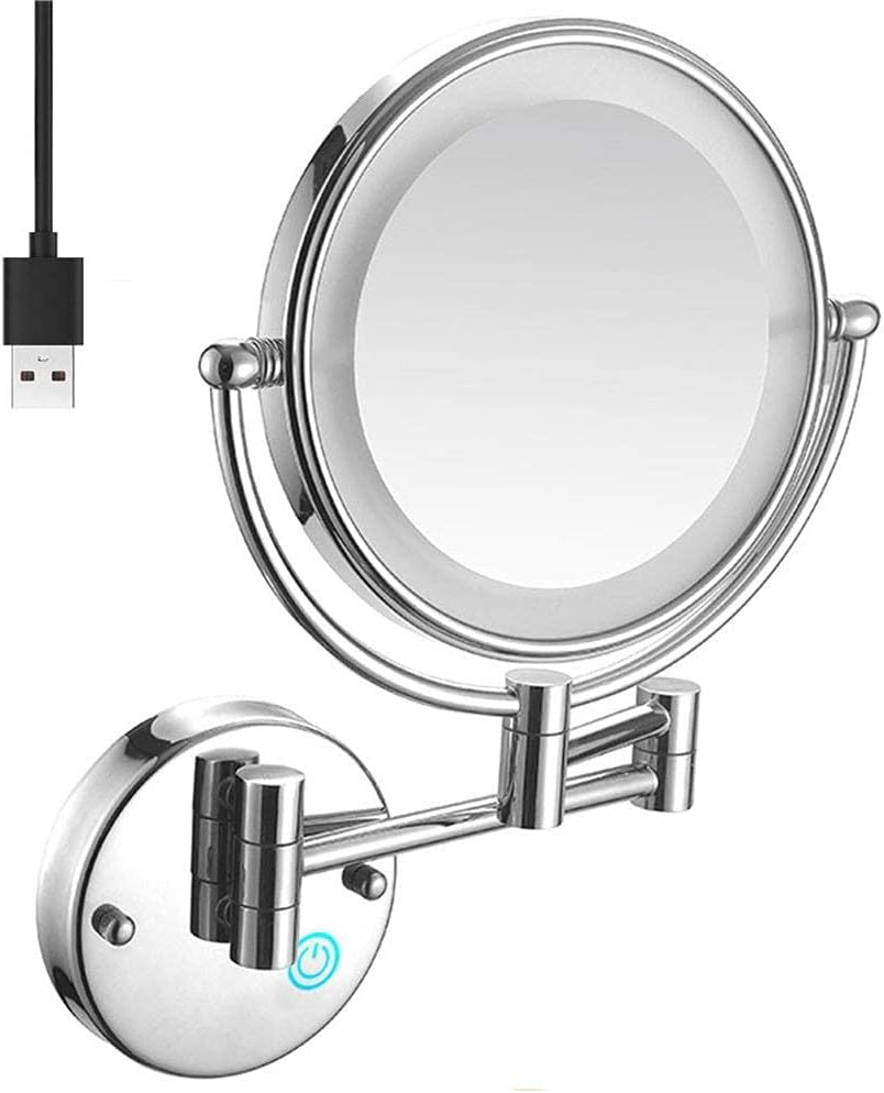 8 Inch Wall Mounted Makeup Mirror 5X Double Sided