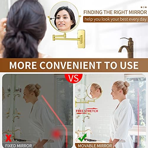 NOVOCE Makeup Mirror 8 Inch Adjustable 3X Foldable Wall Mount