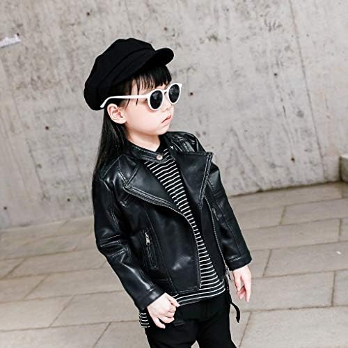 High-Quality Toddler Boys Girls Motorcycle PU Faux Leather Lapel Jackets