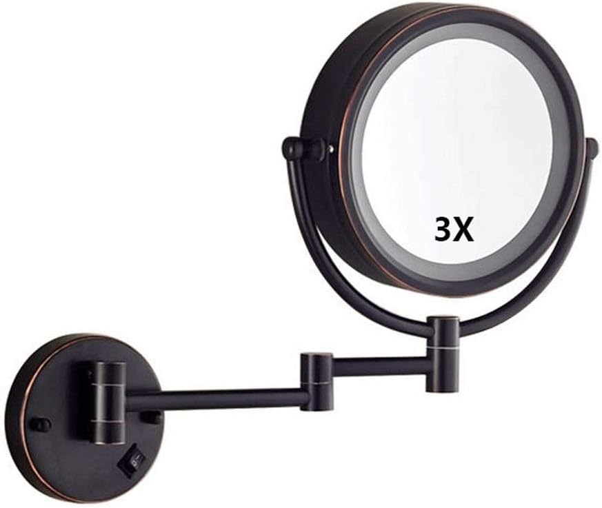Wall-Mounted Vanity Mirror 360 Swivel LED Makeup Mirror