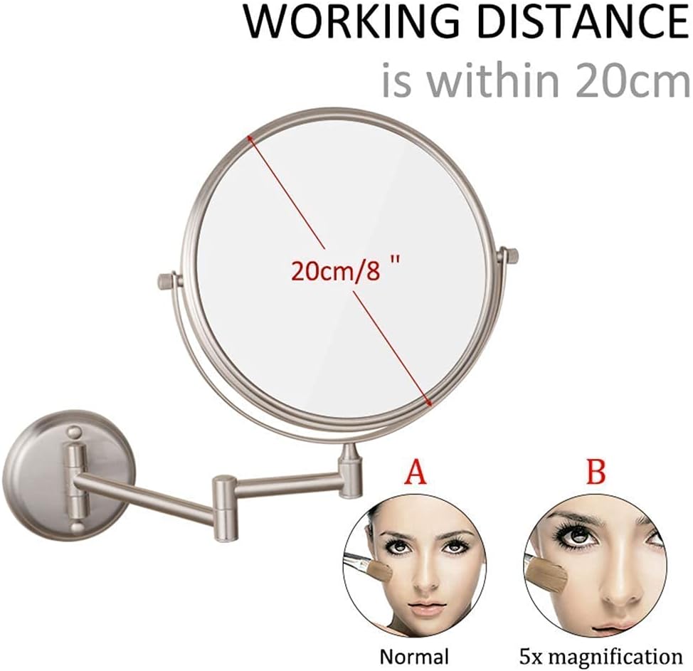 Sturdy Wall-Mounted Makeup Mirror 8-inch 3x Magnifying LCARY