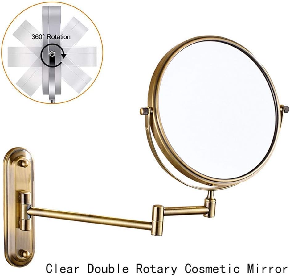 WALL-MOUNTED Makeup Mirror 360-Degree Swivel Vanity 7X